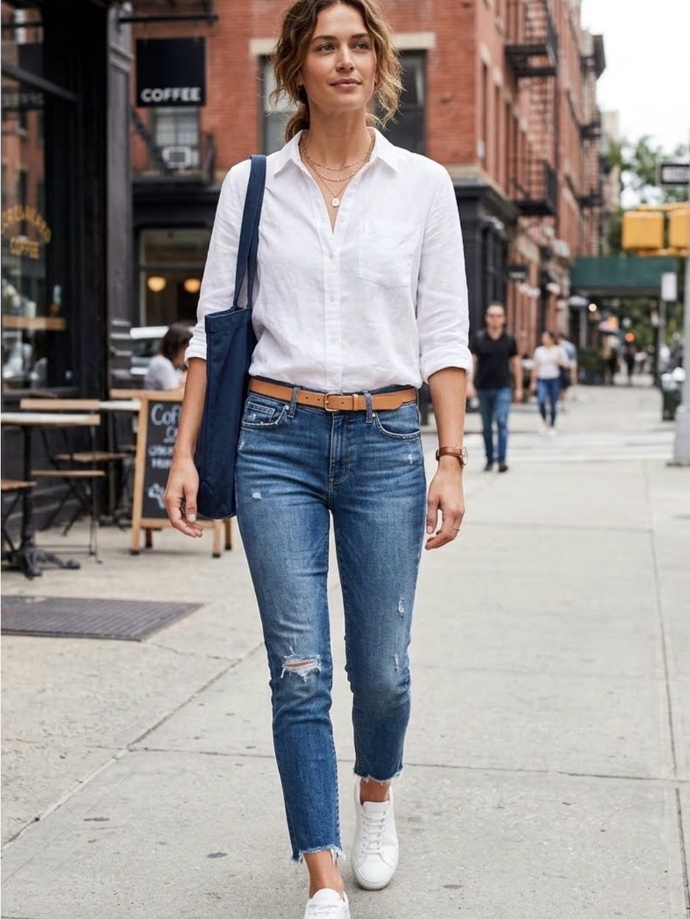 Rag &Bone Blue Ankle Cropped Jeans with Modern Distressin 🌺